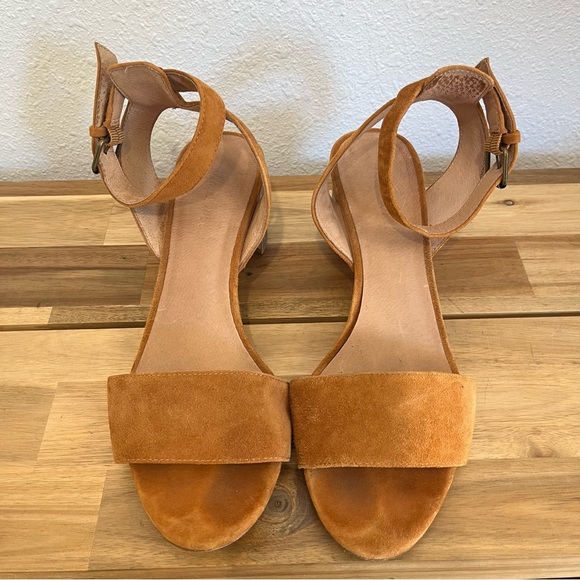 Madewell The Claudia Sandals in Amber brown Suede Size 9 - Picture 5 of 11